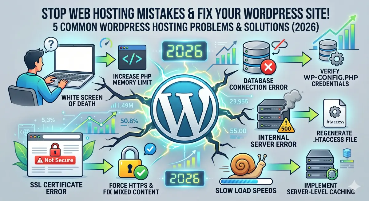 5 Common WordPress Hosting Problems and How to Fix Them (2026 Guide)