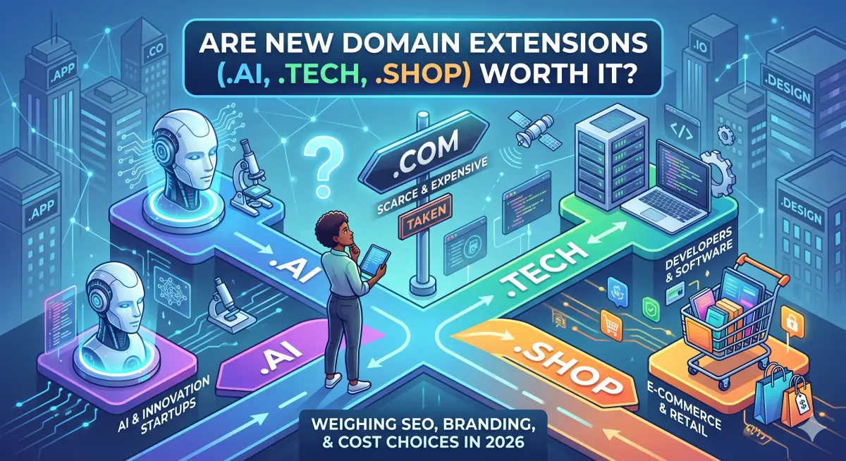 Are New Domain Extensions (.AI, .TECH, .SHOP) Worth It?