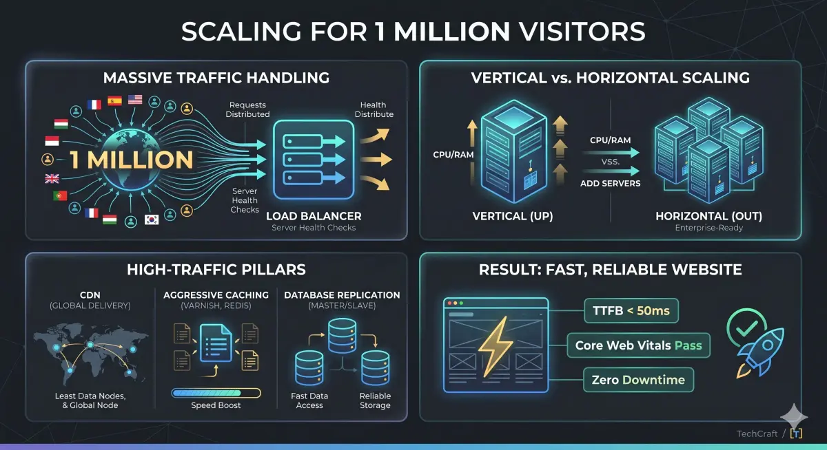 How Hosting Servers Handle 1 Million Visitors: The Architecture of Scale